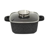 Garnek kwadratowy brytfanna SEREY 20 cm 2,5 l powłoka ceramiczna GREBLON non-stick indukcja silikonowe nakładki na uchwyty