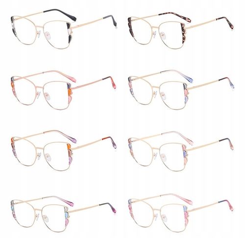 ZŁOTE Damskie Okulary Zerówki do KOMPUTERA Blue Light UV OPRAWKI Flexy OCHR na Arena.pl