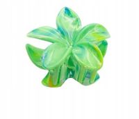 Piękna spinka klamra plastikowa kwiatek hawajski zielony 8cm