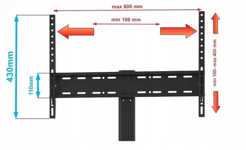 Podłogowy Mobilny Stojak TV pod Telewizor Uniwersalny Regulowany na Arena.pl