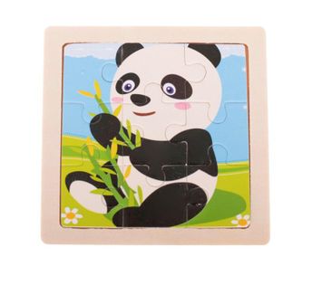 Puzzle drewniane układanka panda 9el. 11x11 cm