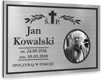 TABLICZKA NAGROBNA NAGROBKOWA ze zdjęciem ALUMINIOWA DIBOND UV 20x15