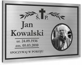 TABLICZKA NAGROBNA NAGROBKOWA ze zdjęciem ALUMINIOWA DIBOND UV 20x15