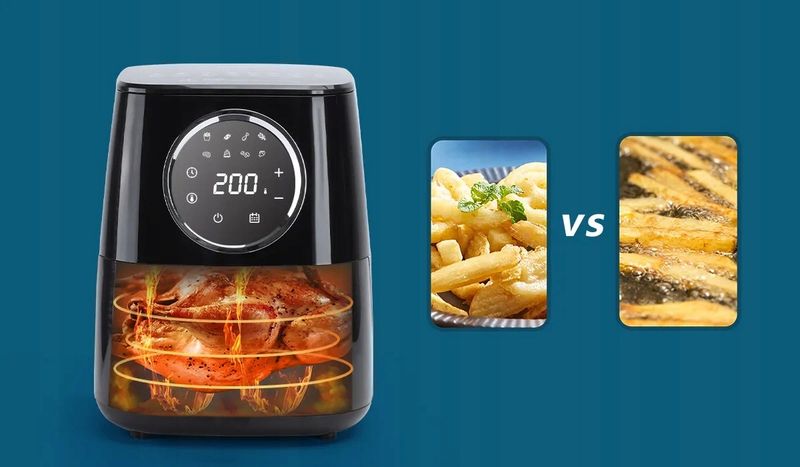Frytkownica Beztłuszczowa Air Fryer 4.2L Moc 1400W Okno Podglądowe zdjęcie 5