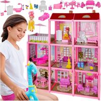 DOMEK DLA LALEK WILLA WYPOSAŻENIE MEBLE LALKA DLA DZIECKA NA PREZENT