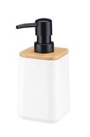 Dozownik do mydła płynu do naczyń kwadratowy MORENO biały bambus tworzywo
