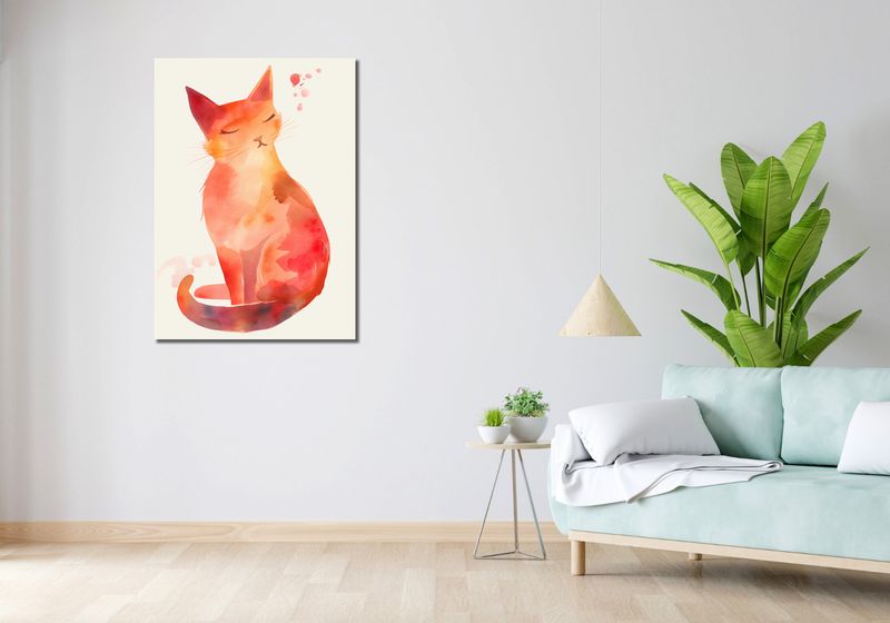 Obraz 70x100cm Akwarelowy Kot zdjęcie 2