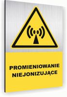 Tabliczka znak informacyjny 20x15 Srebrna PROMIENIOWANIE NIEJONIZUJĄCE