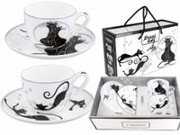 Kpl. 2 filiżanek ze spodkami - koty (CARMANI)