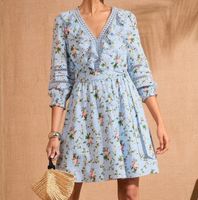 Sukienka mini Love & Roses w kolorze niebieskim, kwiatowym R46