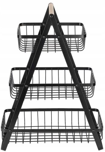 Koszyk TRZYPOZIOMOWY 3 piętrowy na owoce warzywa metalowy czarny Z na Arena.pl