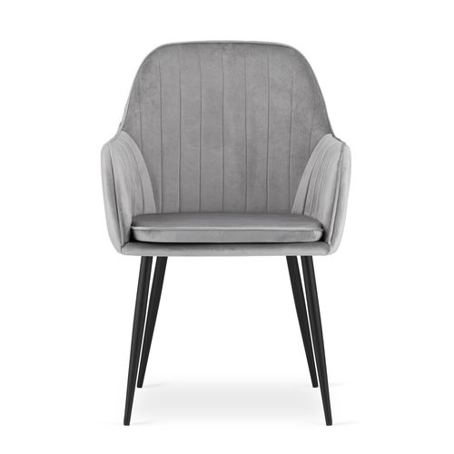 Krzesło LUGO - aksamit srebrno-szary / nogi czarne x 1 na Arena.pl