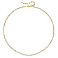 naszyjnik stal szlachetna pozłacana 14k złotem, złoty z cyrkoniami nst2119