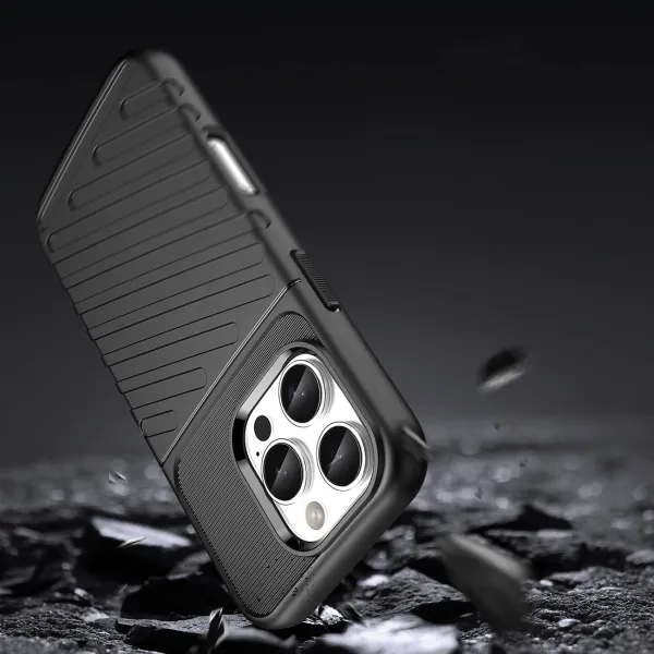 etui silikonowe thunder case do iphone 16 pro - czarne zdjęcie 3