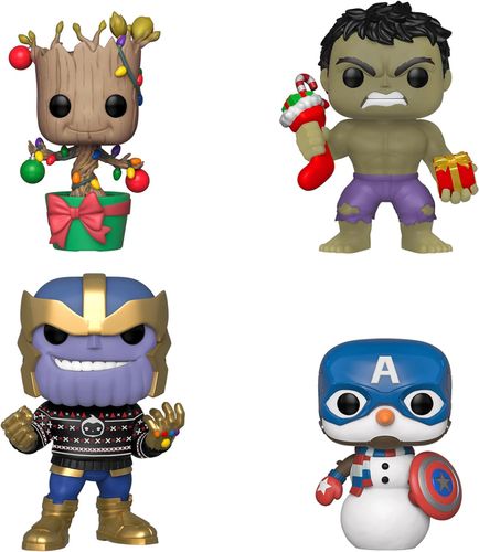 Funko POP! Marvel Happy Holidays Hulk Groot Cap Thanos 4pak SE na Arena.pl