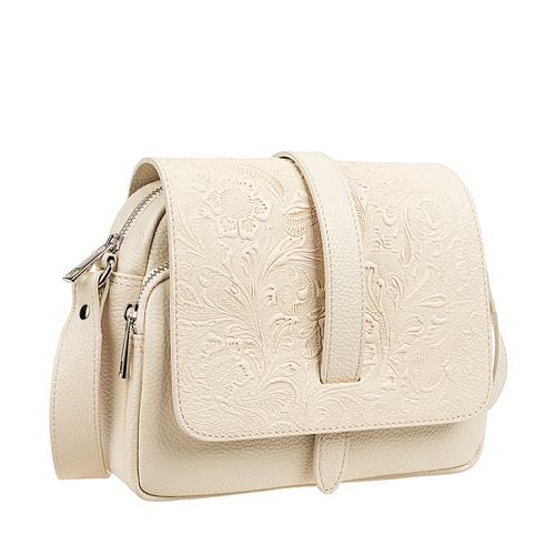 Torebka skórzana damska Canaletto beżowa groszek z tłoczeniem TD690s248t4 na Arena.pl