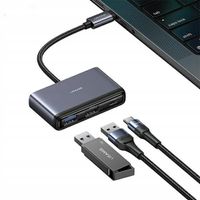 ADAPTER USAMS US-SJ628 HUB 5W1 USB-C / USB-A 2.0,USB 3.0,USB-C,TF,SD SZARY