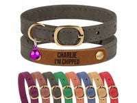 Obroża Skórzana dla Kota z Grawerem i Dzwoneczkiem