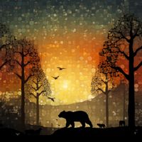 Plakat 60x60cm Zachód w Dzikim Lesie