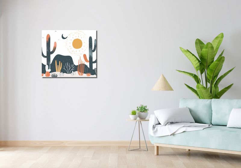 Obraz 70x60cm Kaktusy Przy Dniu zdjęcie 2