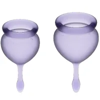 satisfyer feel good kubeczek menstruacyjny fioletowy 15ml+20ml zestaw