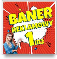 Baner Reklamowy 1x1m Banery Reklama Plandeka 1mk ODPORNY PREMIUM DRUK UV