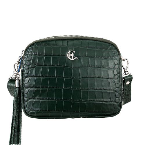 Mała i klasyczna torebka Canaletto ze skóry o wzorze krokodyla i ozdobnym frędzlem TD835s114 na Arena.pl