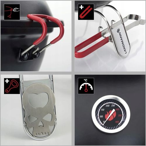 Przenośny kulisty Grill Węglowy Landmann Czarny Mobilny na Arena.pl