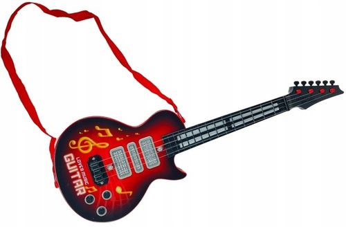 GITARA ROCKOWA ELEKTRYCZNA DLA DZIECI ŚWIECI GRA STRUNY INSTRUMENT na Arena.pl