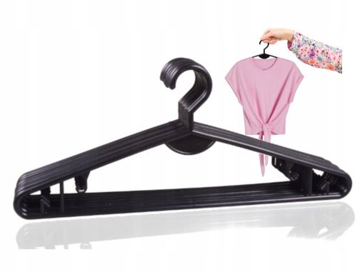 WIESZAKI NA UBRANIA ODZIEŻ UBRANIOWE ODZIEŻOWE UNIWERSALNE CZARNE 50 na Arena.pl