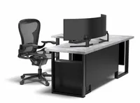 BIURKO KOMPUTEROWE GAMINGOWE NAROŻNE Z BLENDAMI DUŻE MASYWNE BETON LEWE