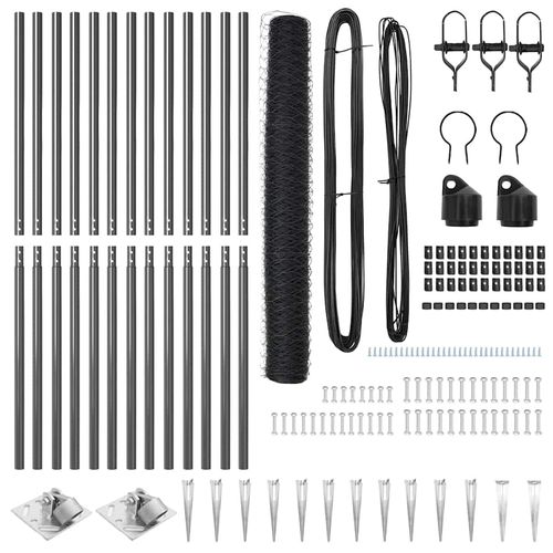 Ogrodzenie z słupkami Szary 1.2 x 25 m Stal pokryta PCV na Arena.pl