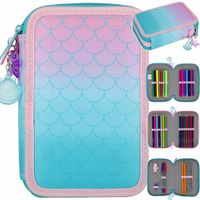 PIÓRNIK TRZYKOMOROWY Z WYPOSAŻENIEM DLA DZIEWCZYNKI OMBRE SYRENKA