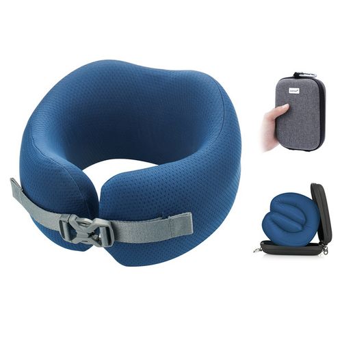 Poduszka podróżna EASY NAP średnia niebieska + opaska na oczy na Arena.pl