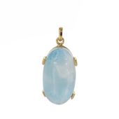 Zawieszka - larimar owalny 23x13mm w srebrze złoconym