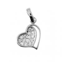SREBRNY WISIOREK SERDUSZKO Z CYRKONIAMI SREBRO PRÓBY 925