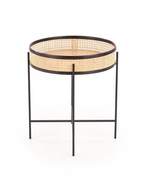 Stolik kawowy Balta czarny / rattan zdjęcie 1