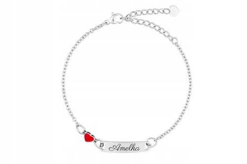 Bransoletka Srebrna SERCE GRAWER dla Dziecka S1Prezent dla Córki Wnuczki na Arena.pl