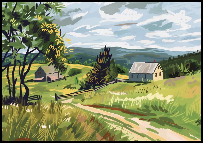 Plakat 100x70cm Bujna Wieś zdjęcie 2