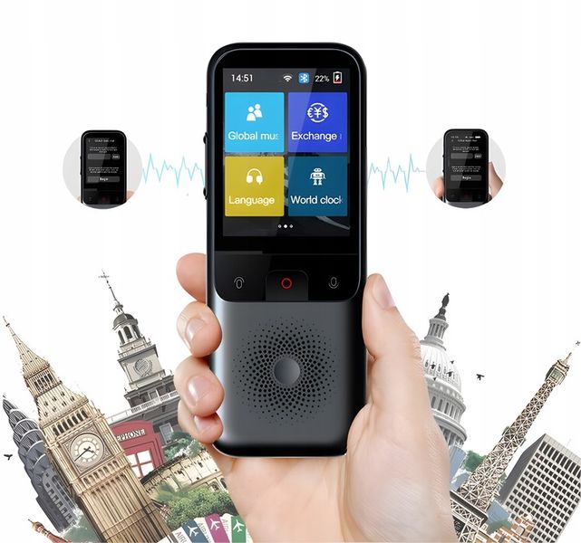 ELEKTRONICZNY TŁUMACZ MOWY MENU WIFI APARAT BLUETOOTH 70+ JĘZYKÓW zdjęcie 1