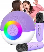 BEZPRZEWODOWY EFEKT ŚWIETLNY KARAOKE STEREO + 2 MIKROFONY