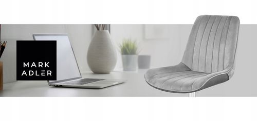 Fotel biurowy obrotowy MARK ADLER szary welurowy tapicerowany do na Arena.pl