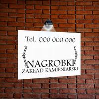 nadruk UV TABLICZKA reklamowa z lampą SZYLD dibond 40x30 NAGROBKI