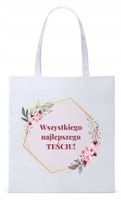 Dla Teścia Taty Prezent Torba Eco Biała Shopper Z Nadrukiem Ze Zdjęciem