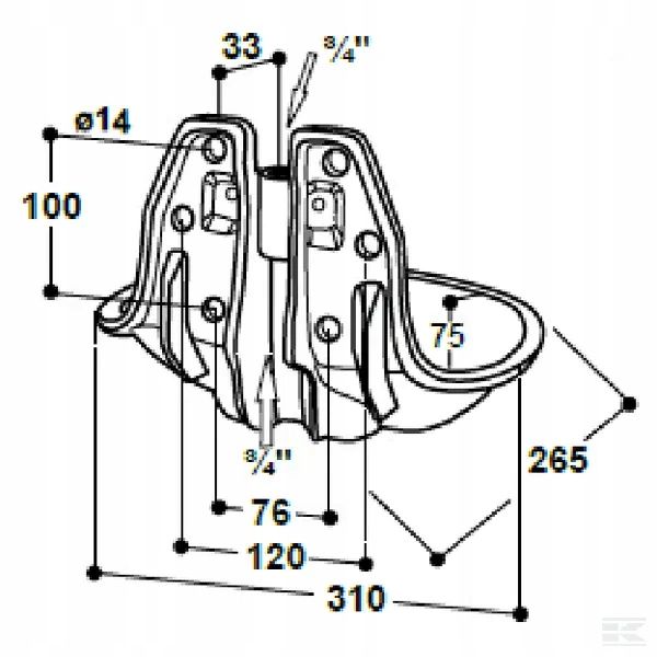 SU1000198 Poidło model 19R-MS 3/4 zdjęcie 2