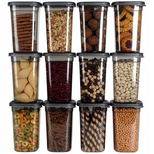 12x Pojemniki KUCHENNE produkty sypkie żywność kawę cukier sól makaron na Arena.pl