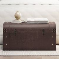 Skrzynia z zatrzaskami, ciemnobrązowa, 79,5x39,5x39,5 cm