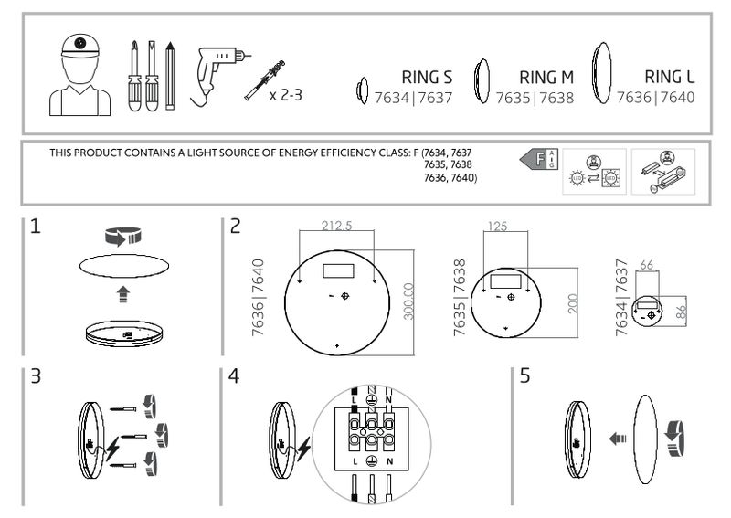 Czarny kinkiet minimalistyczny Ring 7636 LED 12W 3000K salonowy zdjęcie 5