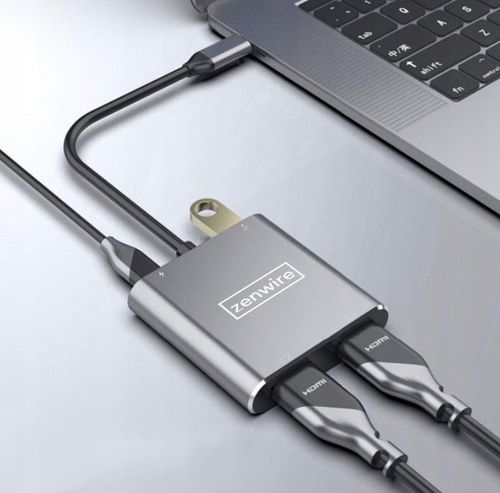 ADAPTER HUB Przejściówka USB-C 3.1 4W1 2x HDMI 4K USB 3.0 Power Delivery PD na Arena.pl