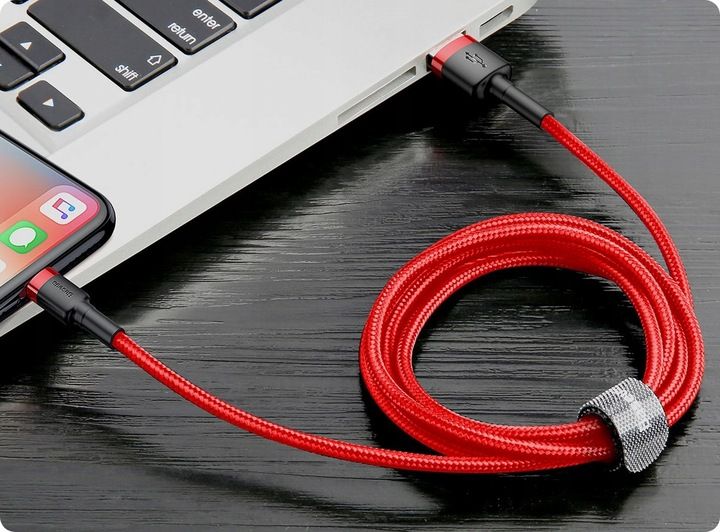 BASEUS MOCNY KABEL USB DO LIGHTNING IPHONE IPAD PRZEWÓD OPLOT 1.5A 2M zdjęcie 9
